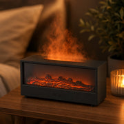 Diffuseur Flamevia effet flamme dans un salon moderne